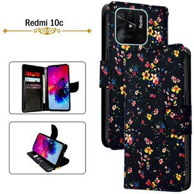 Asmart Flip Cover for Redmi 10c(Black, Pack of: 1)