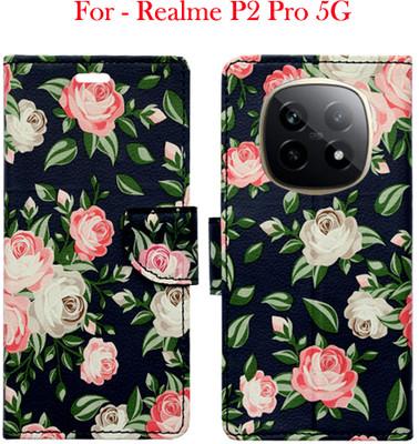 Toklot Flip Cover for Realme P2 Pro 5G(Black, Pack of: 1)