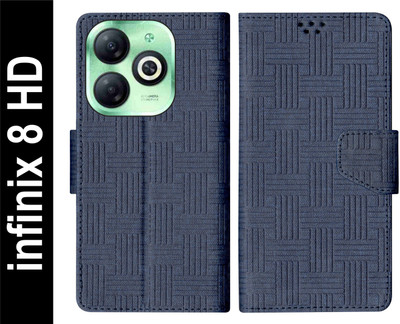 SBMS Flip Cover for Infinix SMART 8 HD Back Cover Case with Magnatic Closure(Blue, Shock Proof, Pack of: 1)