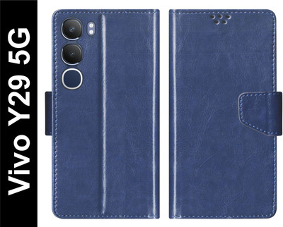 korumacase Flip Cover for Vivo Y29 5G Back Cover Case with Magnatic Closure(Blue, Shock Proof, Pack of: 1)