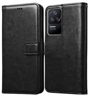 AKSP Flip Cover for Poco F4 (5G) Leather Finish and Card Pockets(Black, Magnetic Case, Pack of: 1)