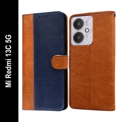 Casotec Flip Cover for Mi Redmi 13C 5G, Poco M6 5G(Blue, Pack of: 1)