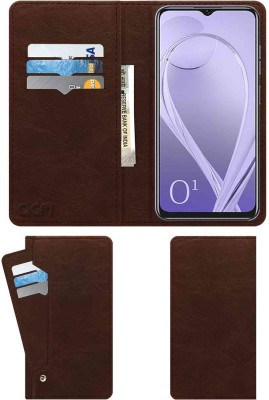 ACM Flip Cover for Lava O1(Brown, Cases with Holder, Pack of: 1)