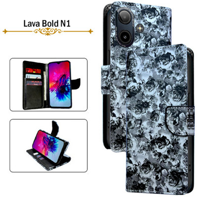 PARGO Flip Cover for Lava Bold N1(Black, Pack of: 1)