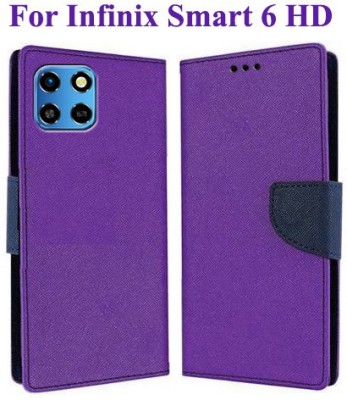 Krumholz Flip Cover for Infinix Smart 6 HD(Purple, Dual Protection, Pack of: 1)