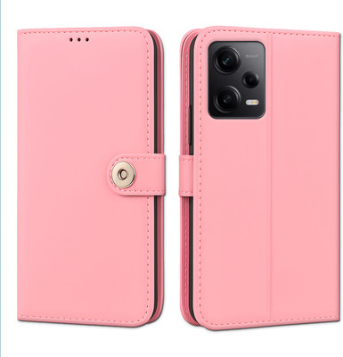 Unirock Flip Cover for REDMI Note 12 Pro 5G(Pink, Dual Protection, Pack of: 1)