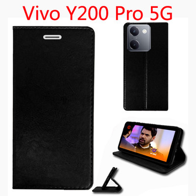 Toklot Flip Cover for Vivo Y200 Pro 5G(Black, Pack of: 1)