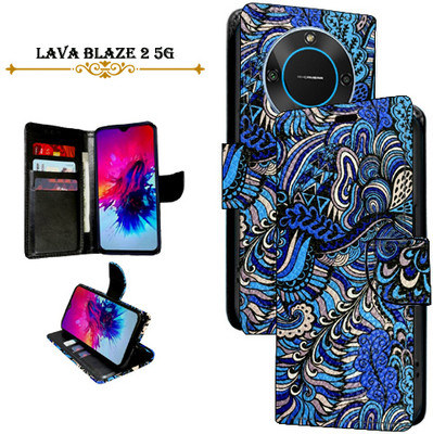Mxkart Flip Cover for Lava Blaze 2 5G(Blue, Pack of: 1)
