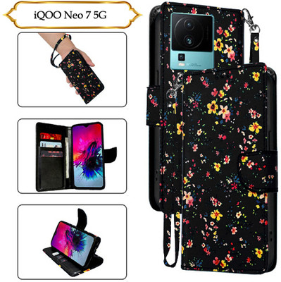 Asmart Flip Cover for iQOO Neo 7 5G(Black, Pack of: 1)