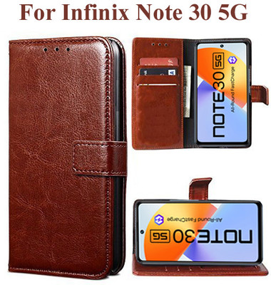 Carnage Flip Cover for Infinix Note 30 5G(Brown, Cases with Holder, Pack of: 1)