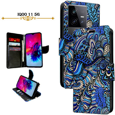 PARGO Flip Cover for iQOO 11 5G(Blue, Pack of: 1)