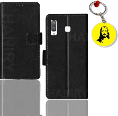 HANIRY Flip Cover for Samsung A8 Star flip case | SM-G885F flip cover | Free Jesus Keychain | Black(Black, Magnetic Case, Pack of: 1)