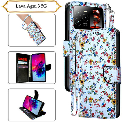 PARGO Flip Cover for Lava Agni 3 5G(White, Pack of: 1)