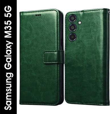 Flipkart SmartBuy Flip Cover for Samsung Galaxy M35 5G(Green, Pack of: 1)