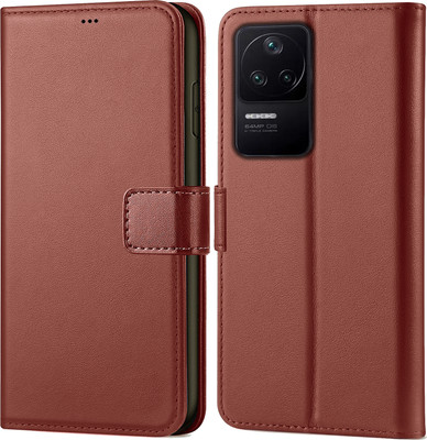 Roxel Flip Cover for Poco F4 5G(Brown, Dual Protection, Pack of: 1)