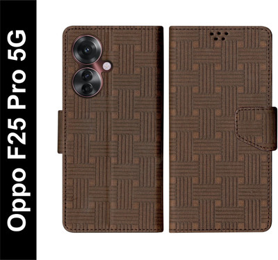 SBMS Flip Cover for Oppo F25 Pro 5G(Brown, Shock Proof, Pack of: 1)