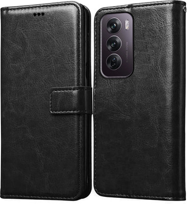 Casotec Flip Cover for Oppo Reno 12 Pro 5G(Black, Pack of: 1)