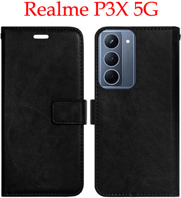 Shanno Enterprises Flip Cover for Realme P3X 5G(Black, Pack of: 1)