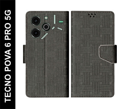 SBMS Flip Cover for TECNO POVA 6 PRO 5G(Black, Shock Proof, Pack of: 1)