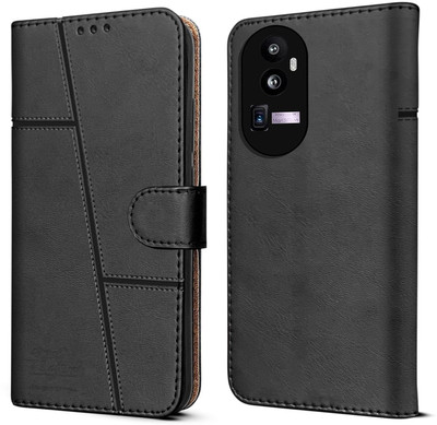 SnapStar Flip Cover for Oppo Reno 10Pro Plus 5G(Premium Leather Material | Built-in Stand | Card Slots and Wallet)(Black, Dual Protection, Pack of: 1)