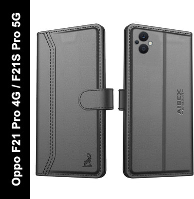 AIBEX Flip Cover for Oppo F21 Pro 4G / Oppo F21S Pro 5G|Premium Leather Finish | Magnetic Closure | Kickstand(Black, Magnetic Case, Pack of: 1)