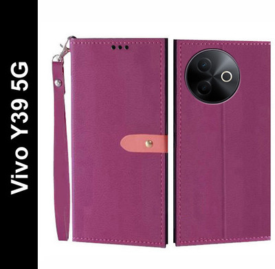 Wynhard Flip Cover for Vivo Y39 5G(Pink, Grip Case, Pack of: 1)