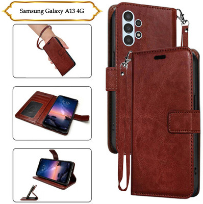 PARGO Flip Cover for Samsung Galaxy A13 4G(Brown, Pack of: 1)