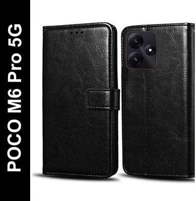 Wynhard Flip Cover for POCO M6 Pro 5G(Black, Grip Case, Pack of: 1)