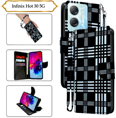 PARGO Flip Cover for Infinix Hot 30 5G(Black, Pack of: 1)
