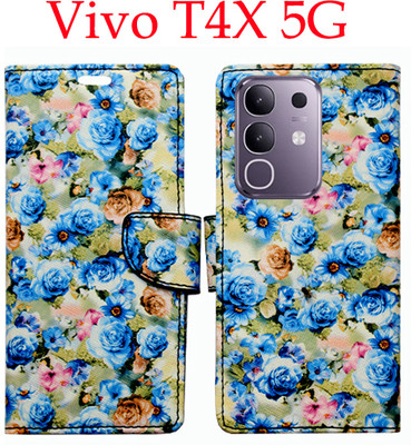 Shanno Enterprises Flip Cover for Vivo T4x 5G(Blue, Pack of: 1)
