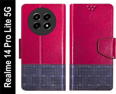 Telecase Flip Cover for Realme 14 Pro Lite 5G Back Cover Case with Magnatic Closure(Red, Shock Proof, Pack of: 1)