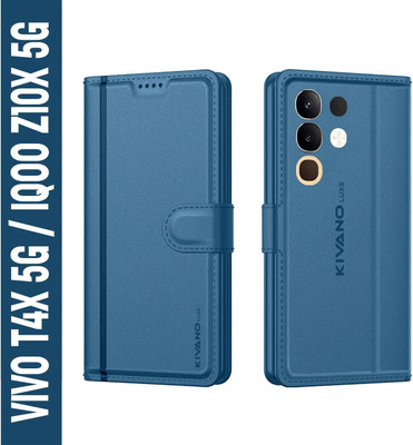 KIVANO LUXE Flip Cover for Vivo T4X 5G / iQOO Z10X 5G(Blue, Magnetic Case, Pack of: 1)
