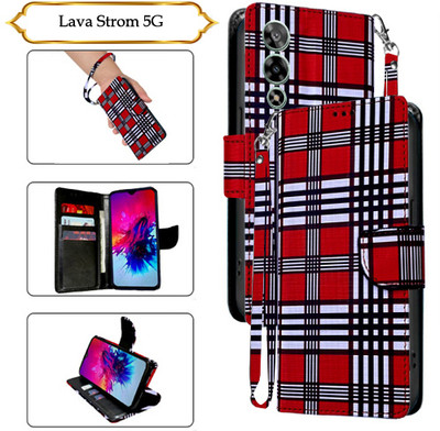 SALGO Flip Cover for Lava Strom 5G(Red, Pack of: 1)