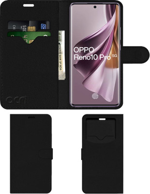 ACM Flip Cover for Oppo Reno10 Pro(Black, Cases with Holder, Pack of: 1)