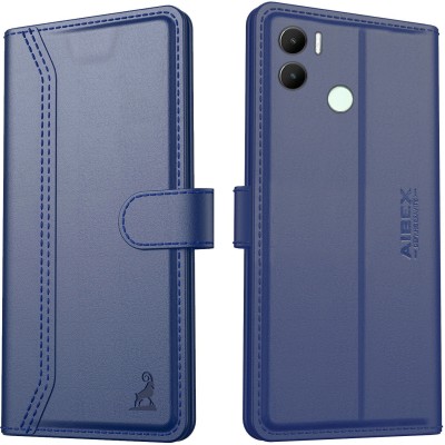 Casine Flip Cover for Xiaomi Redmi A2 Plus / Poco C51 / Poco C50 / Xiaomi Redmi A1 Plus |Vegan |PU Leather(Blue, Dual Protection, Pack of: 1)