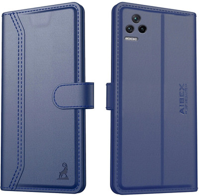 AIBEX Flip Cover for Poco F4 5G|Premium Leather Finish | Magnetic Closure | Kickstand Feature | Shockproof(Blue, Magnetic Case, Pack of: 1)