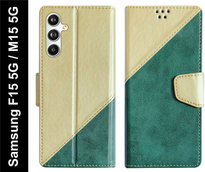 SBMS Flip Cover for Samsung Galaxy F15 5G / Samsung Galaxy M15 5G(Green, Shock Proof, Pack of: 1)