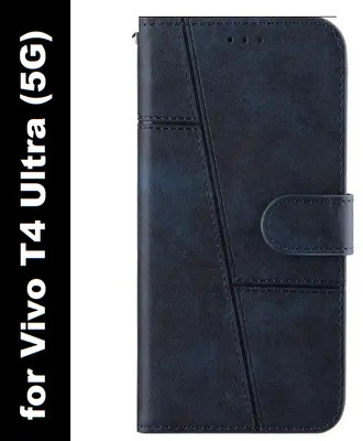 Zelfo Flip Cover for Vivo T4 Ultra (5G)(Blue, Pack of: 1)
