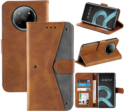 Autofocus Flip Cover for Lava Agni 2 5G(Brown, Camera Bump Protector, Pack of: 1)