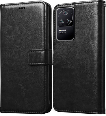 Casotec Flip Cover for Poco F4 5G(Black, Pack of: 1)