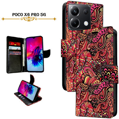 PARGO Flip Cover for Poco X6 Pro 5G(Red, Pack of: 1)
