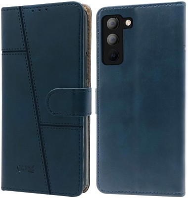 NIMMIKA ENTERPRISES Flip Cover for Tecno Pop 5 Pro(Premium leather material | 360-degree protection | Card slots and pockets)(Blue, Dual Protection, Pack of: 1)