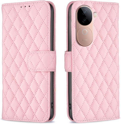 Clickcase Flip Cover for Vivo V40e 5G(Pink, Dual Protection)