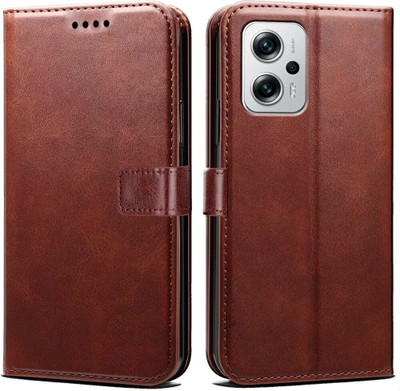 Juberous Flip Cover for Redmi K50i 5G, Redmi K50i(Brown, Flexible, Pack of: 1)