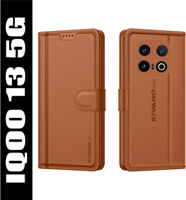 KIVANO LUXE Flip Cover for iQOO 13 5G(Brown, Magnetic Case, Pack of: 1)