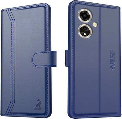 AIBEX Flip Cover for Oppo A59 5G|Vegan PU Leather |Foldable Stand & Pocket(Blue, Cases with Holder, Pack of: 1)