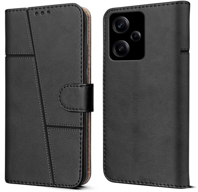 YoZoo Flip Cover for Mi Redmi 12 5G / Poco M6 Pro 5G|Vegan PU Leather |Foldable Stand & Pocket |Magnetic(Black, Dual Protection, Pack of: 1)