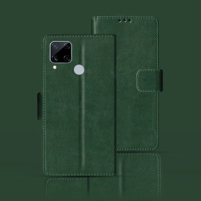 Kalua Mall Flip Cover for Realme C15(Green, Pack of: 1)