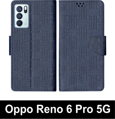 SScase Flip Cover for Oppo Reno 6 Pro 5G(Blue, Shock Proof, Pack of: 1)