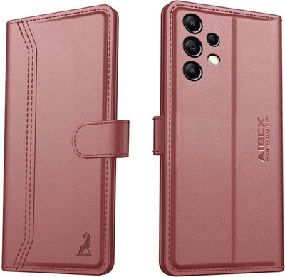 AIBEX Flip Cover for Samsung Galaxy A23 5G|Premium Leather Finish | Magnetic Closure | Kickstand Feature(Brown, Magnetic Case, Pack of: 1)
